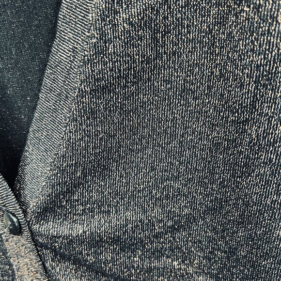 Worthington Women Cardigan Sweater Large Black Metallic Button Front Long Sleeve - Picture 3 of 10